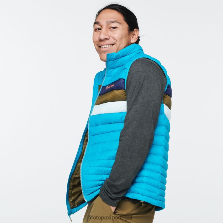 Cotopaxi homens colete de penas de fogo listras azuis minerais roupas JB0R8T132