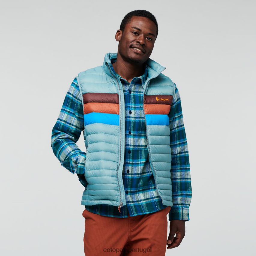 Cotopaxi homens colete de penas de fogo listras de grama azul roupas JB0R8T128