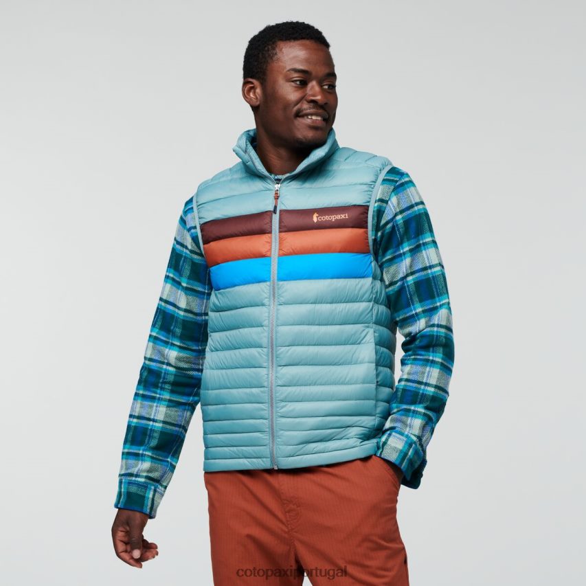 Cotopaxi homens colete de penas de fogo listras de grama azul roupas JB0R8T128