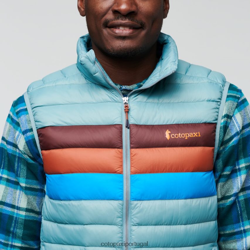 Cotopaxi homens colete de penas de fogo listras de grama azul roupas JB0R8T128