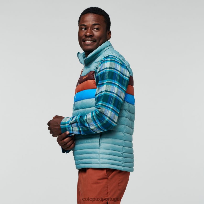 Cotopaxi homens colete de penas de fogo listras de grama azul roupas JB0R8T128