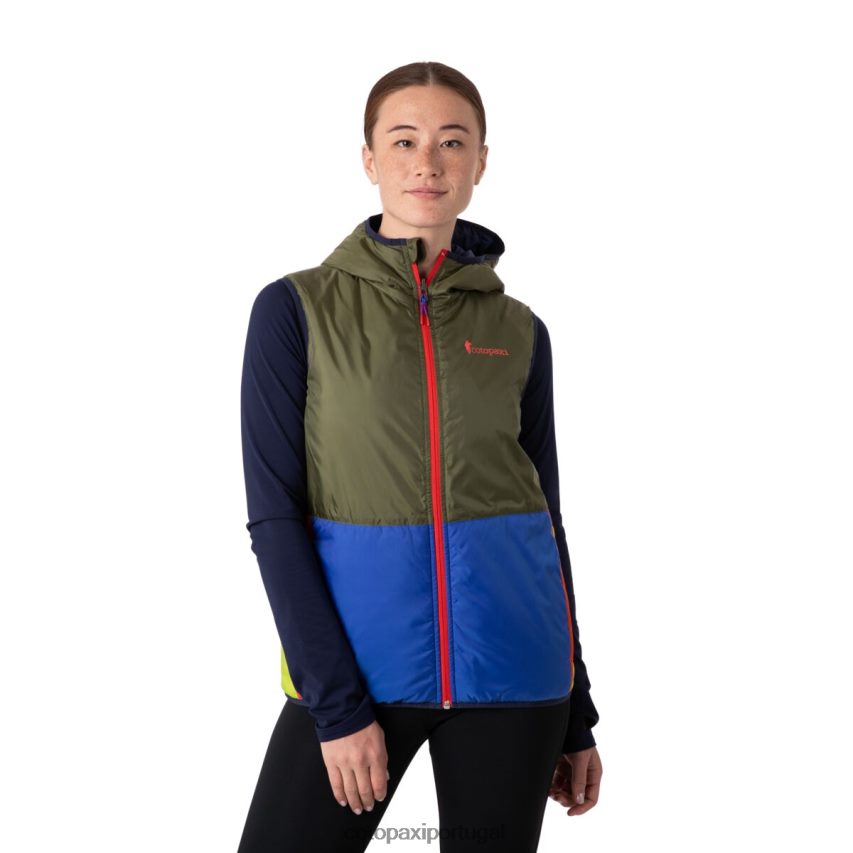 Cotopaxi mulheres colete com capuz teca calido azeite roupas JB0R8T51