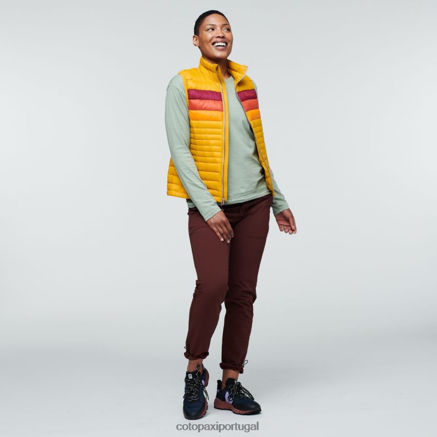 Cotopaxi mulheres colete de penas de fogo listras âmbar roupas JB0R8T43