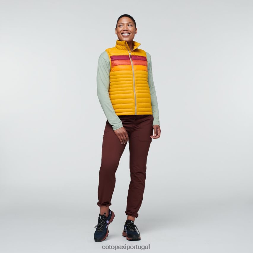 Cotopaxi mulheres colete de penas de fogo listras âmbar roupas JB0R8T43