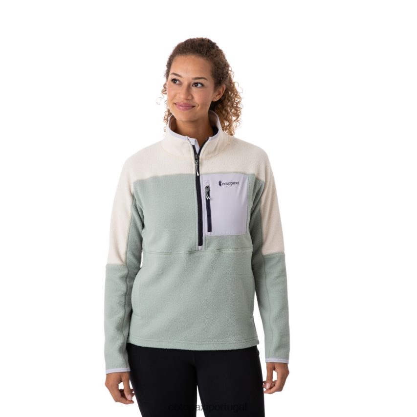 Cotopaxi mulheres jaqueta de lã com meio zíper abrazo creme/pincel roupas JB0R8T39