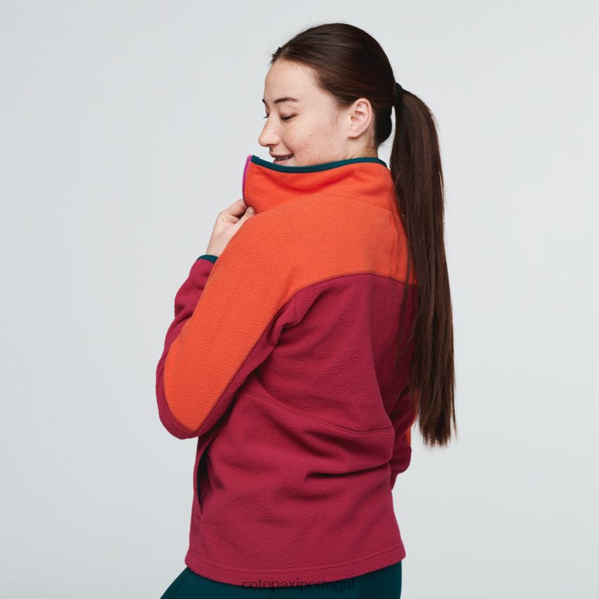 Cotopaxi mulheres jaqueta de lã com meio zíper abrazo desfiladeiro/framboesa roupas JB0R8T33