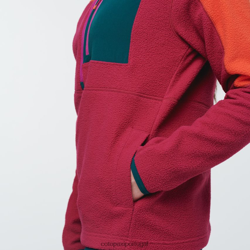 Cotopaxi mulheres jaqueta de lã com meio zíper abrazo desfiladeiro/framboesa roupas JB0R8T33