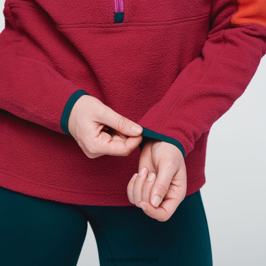 Cotopaxi mulheres jaqueta de lã com meio zíper abrazo desfiladeiro/framboesa roupas JB0R8T33