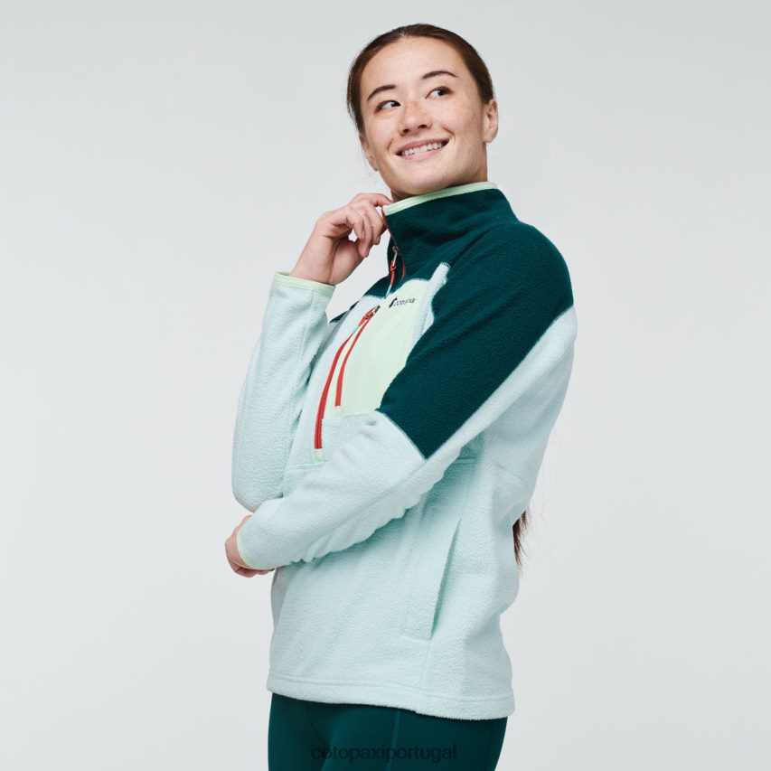 Cotopaxi mulheres jaqueta de lã com meio zíper abrazo oceano profundo/gelo roupas JB0R8T34