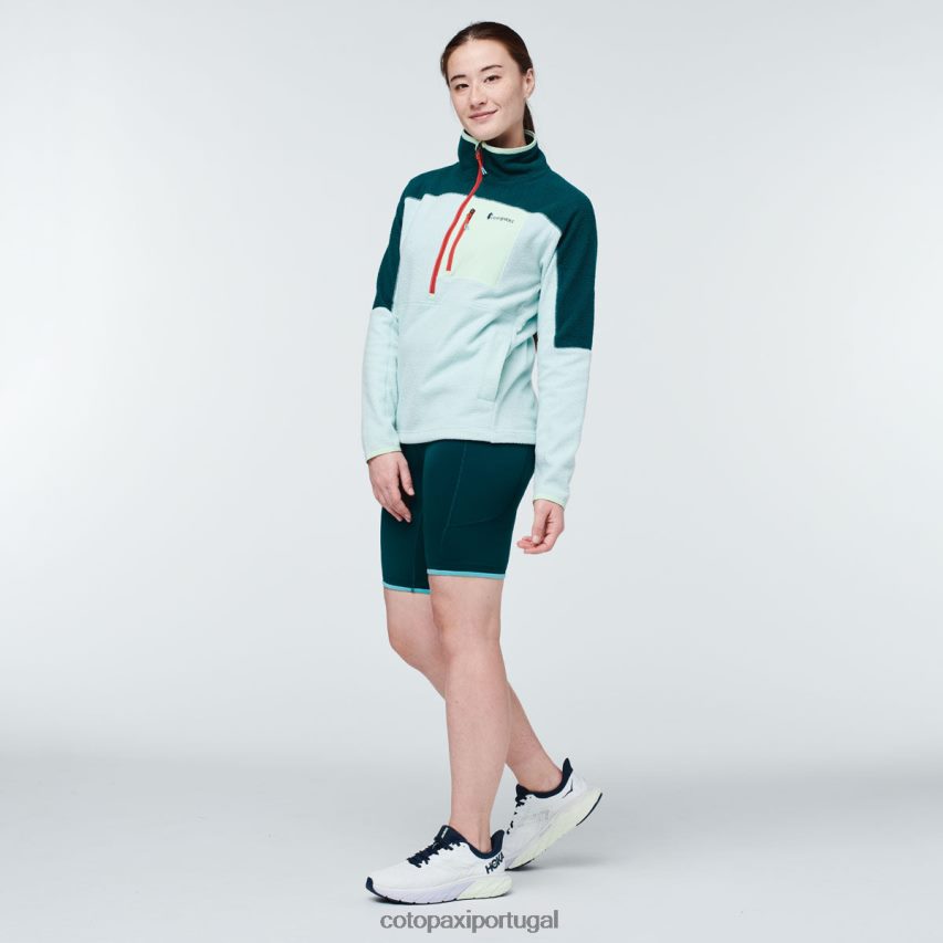 Cotopaxi mulheres jaqueta de lã com meio zíper abrazo oceano profundo/gelo roupas JB0R8T34