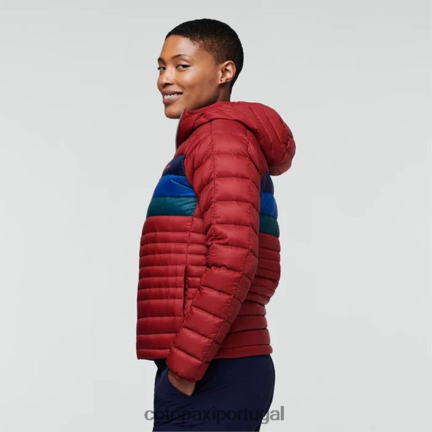 Cotopaxi mulheres jaqueta fuego com capuz listras de groselha roupas JB0R8T31