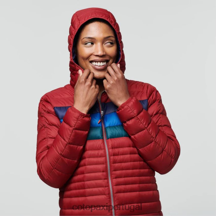 Cotopaxi mulheres jaqueta fuego com capuz listras de groselha roupas JB0R8T31
