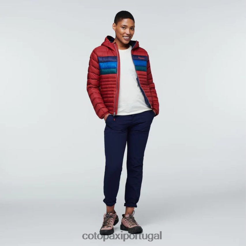 Cotopaxi mulheres jaqueta fuego com capuz listras de groselha roupas JB0R8T31