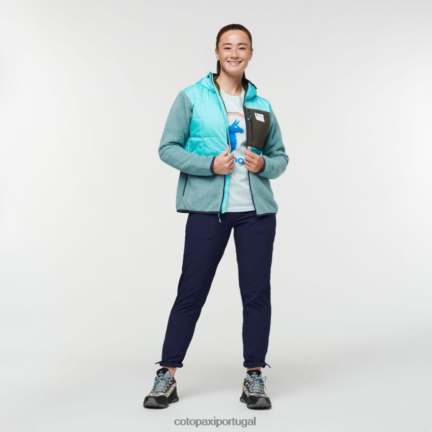 Cotopaxi mulheres jaqueta híbrida trico céu/grama azul roupas JB0R8T29