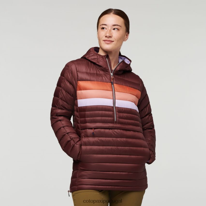 Cotopaxi mulheres pulôver fuego com capuz listras castanhas roupas JB0R8T5