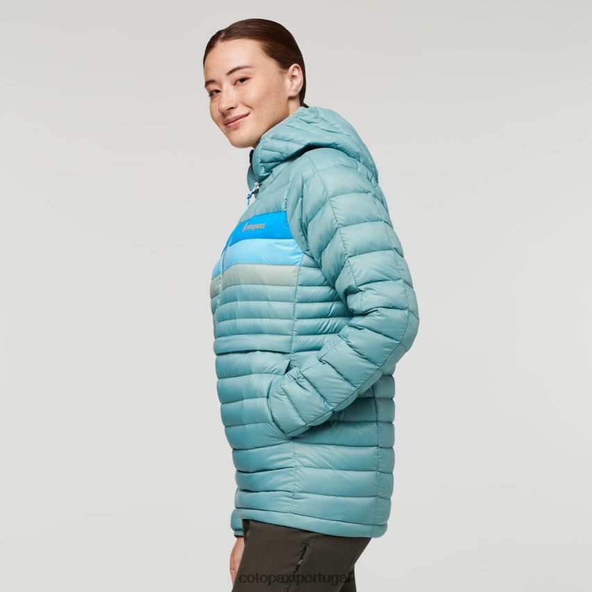 Cotopaxi mulheres pulôver fuego com capuz listras de grama azul roupas JB0R8T4