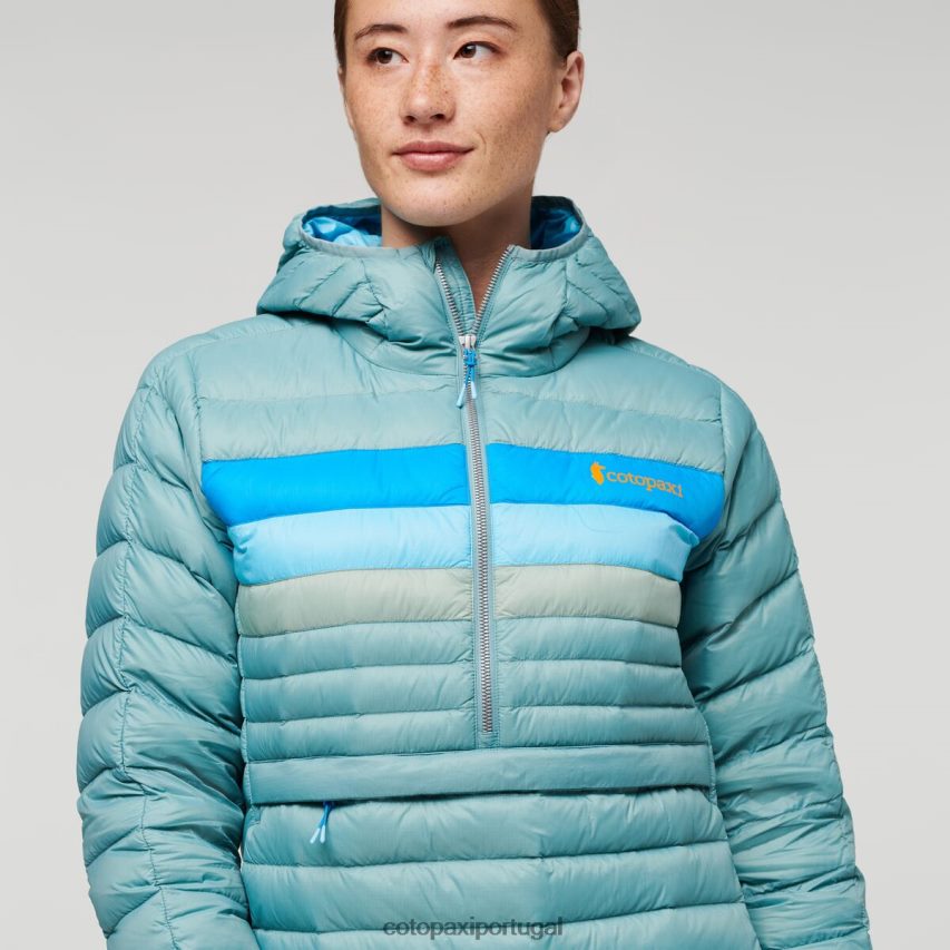 Cotopaxi mulheres pulôver fuego com capuz listras de grama azul roupas JB0R8T4