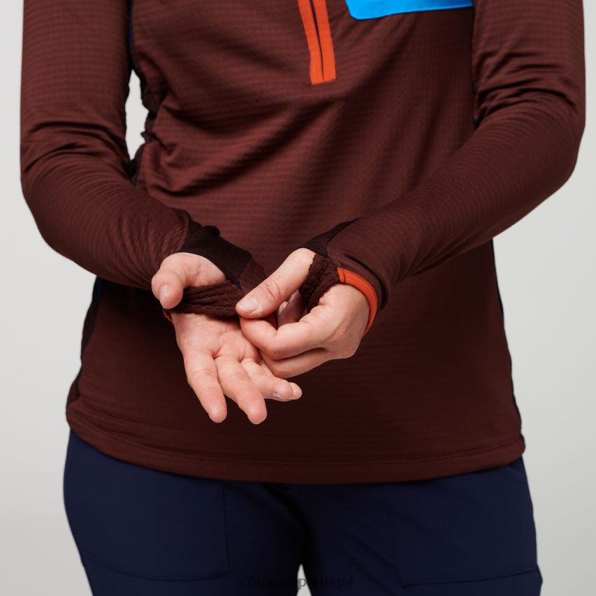 Cotopaxi mulheres pulôver de lã com meio zíper otero castanha/marítima roupas JB0R8T24