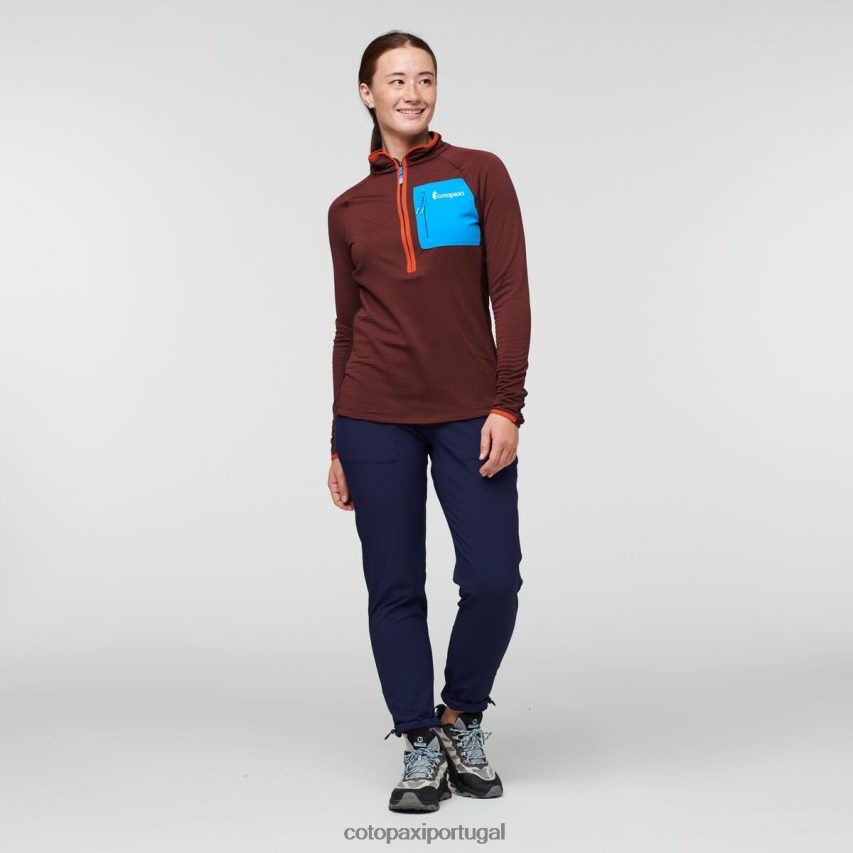 Cotopaxi mulheres pulôver de lã com meio zíper otero castanha/marítima roupas JB0R8T24