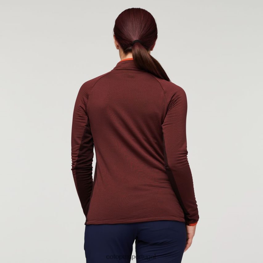 Cotopaxi mulheres pulôver de lã com meio zíper otero castanha/marítima roupas JB0R8T24